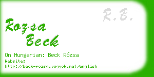 rozsa beck business card